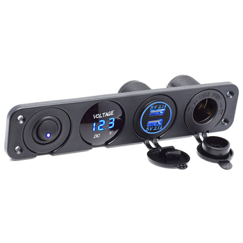 Willwin 4-in-1 automobilio cigarečių degiklio adapteris su USB voltmetru ir jungikliu, SKU19-1M, skirtas automobiliui, motociklui, jachtai ir RV
