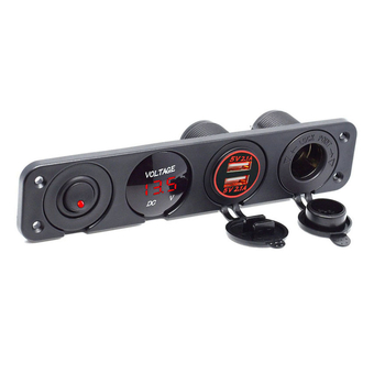 Willwin 4-в-1 автомобилно гнездо за запалване с USB волтметър и превключвател, SKU19-1M, за автомобили, мотоциклети, яхти и каравани