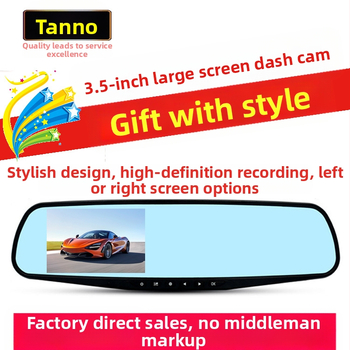 Visszapillantó tükrös dash kamera (ZTN002), 140° látószög, 5MP szenzor, támogatja a microSD kártyát 32GB-ig, USB interfész