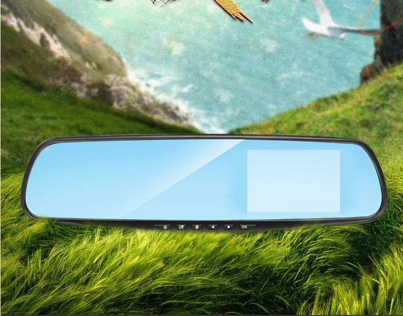 Visszapillantó tükrös dash kamera (ZTN002), 140° látószög, 5MP szenzor, támogatja a microSD kártyát 32GB-ig, USB interfész