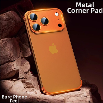 Metāla četrstūra paliktnis iPhone 12–14 Pro/Max, matēta virsma, triecienizturīgs un siltuma izkliede, izturīgs pret nodilumu, pret pirkstu nospiedumiem