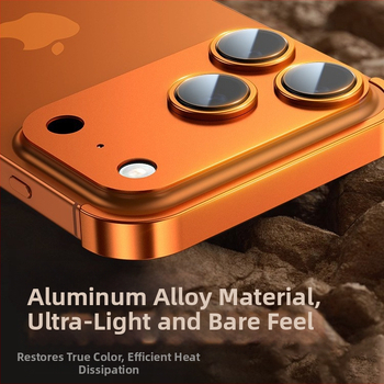 Метална четириъгълна подложка за iPhone 12–14 Pro/Max, матово покритие, удароустойчива и разсейваща топлината конструкция, износоустойчива, анти отпечатъци