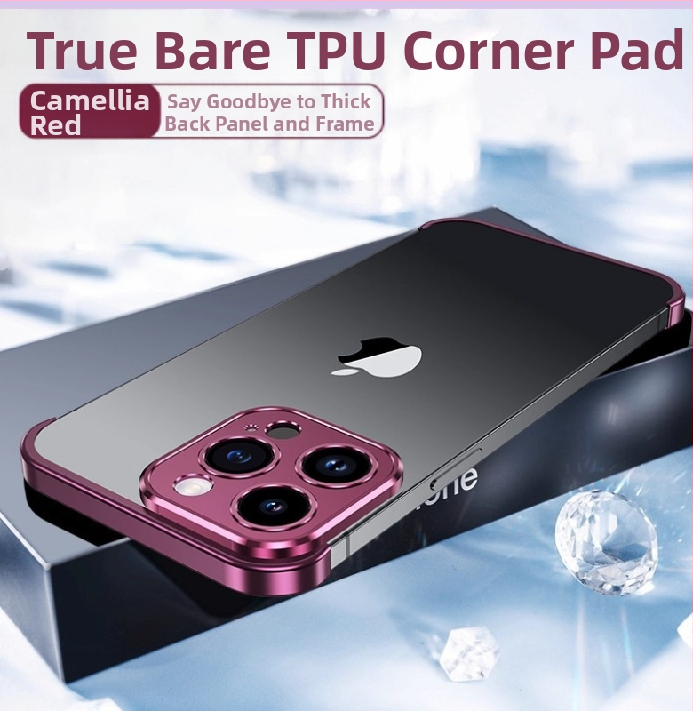 Metāla četrstūra paliktnis iPhone 12–14 Pro/Max, matēta virsma, triecienizturīgs un siltuma izkliede, izturīgs pret nodilumu, pret pirkstu nospiedumiem