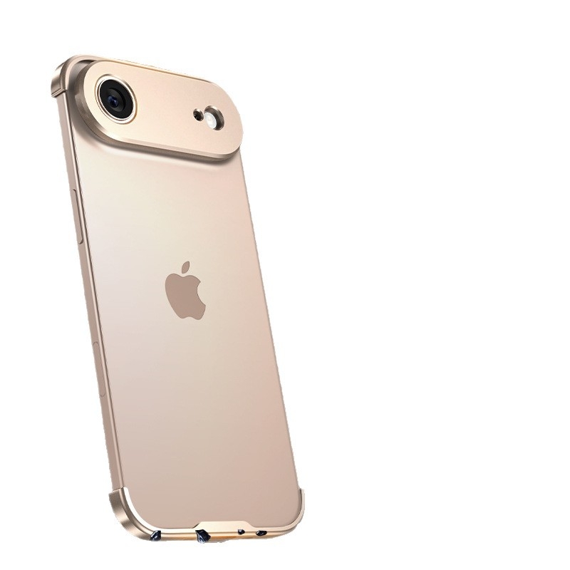 Metāla četrstūra paliktnis iPhone 12–14 Pro/Max, matēta virsma, triecienizturīgs un siltuma izkliede, izturīgs pret nodilumu, pret pirkstu nospiedumiem