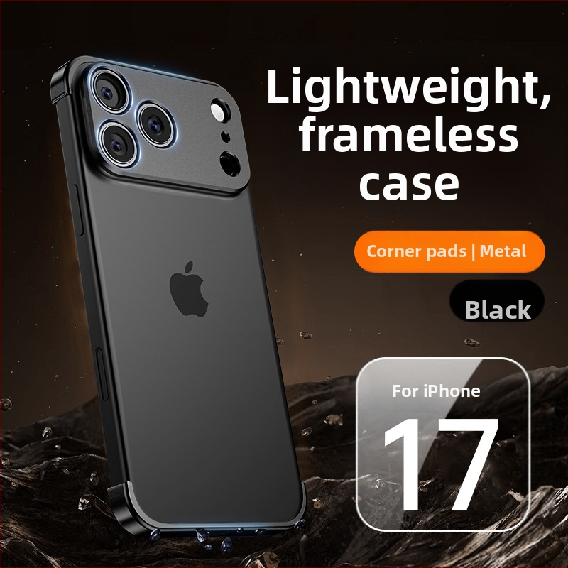 Metāla četrstūra paliktnis iPhone 12–14 Pro/Max, matēta virsma, triecienizturīgs un siltuma izkliede, izturīgs pret nodilumu, pret pirkstu nospiedumiem