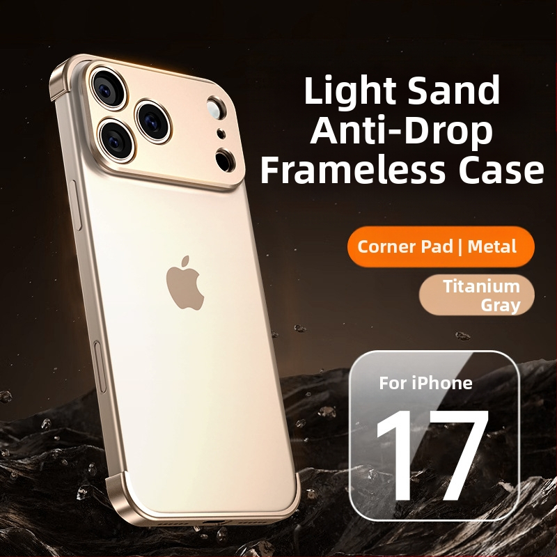 Metāla četrstūra paliktnis iPhone 12–14 Pro/Max, matēta virsma, triecienizturīgs un siltuma izkliede, izturīgs pret nodilumu, pret pirkstu nospiedumiem