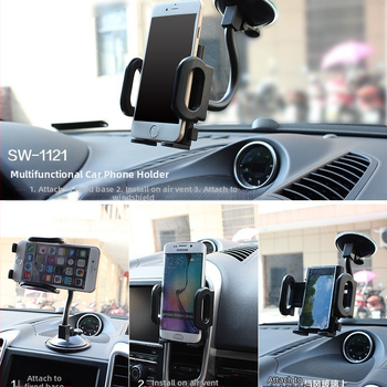 Държач за телефон за автомобил с въздушен вентил, въртящ се монтаж и дълъг раменник, ABS, модел SD-1121, печат на лого, възможност за частна марка