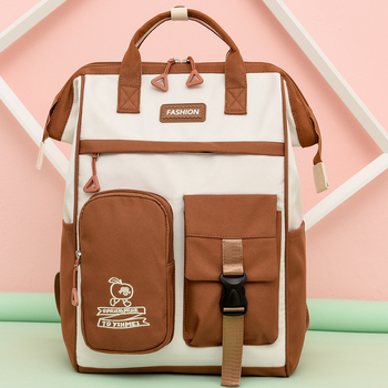 Σχολική τσάντα για κορίτσια με μεγάλη χωρητικότητα — Αδιάβροχη, Αντι-κλοπή, Προστασία της σπονδυλικής στήλης, Λουρί με αερόφυση, Oxford ύφασμα, Γεωμετρικό μοτίβο, Εσωτερική επένδυση πολυεστέρα