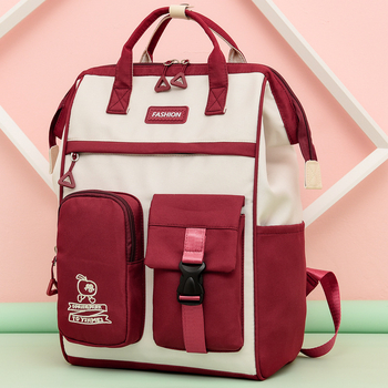 Σχολική τσάντα για κορίτσια με μεγάλη χωρητικότητα — Αδιάβροχη, Αντι-κλοπή, Προστασία της σπονδυλικής στήλης, Λουρί με αερόφυση, Oxford ύφασμα, Γεωμετρικό μοτίβο, Εσωτερική επένδυση πολυεστέρα