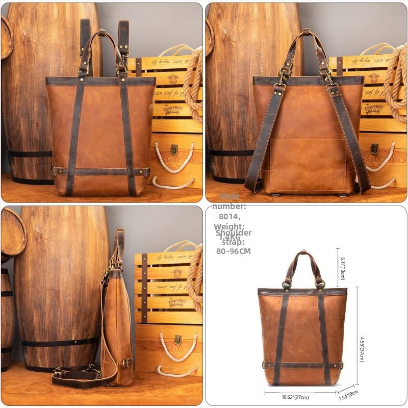 Marute Бизнес раница от истинска кожа със Crazy Horse финиш, 20–35L, модел 8014, за мъже