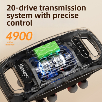 Φορτιζόμενος πολυκεφαλικός μασάζ μυών για τη μέση και την πλάτη, υψηλής συχνότητας δόνηση, 6+ κεφαλές, μπαταρία 2000–4000 mAh, αυτονομία 1–3 ώρες, χαμηλός θόρυβος