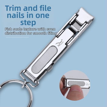 Αναδιπλώσιμο εργαλείο νυχιών από ανοξείδωτο ατσάλι με μηχανισμό κλειδώματος και ενσωματωμένο αρχείο – φορητό, με επίπεδο στόμιο, οικιακού στυλ