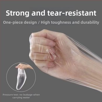 Vienkartiniai kojų uždangalai iš PE, skaidrūs, dulkių atsparūs, 100 vnt.