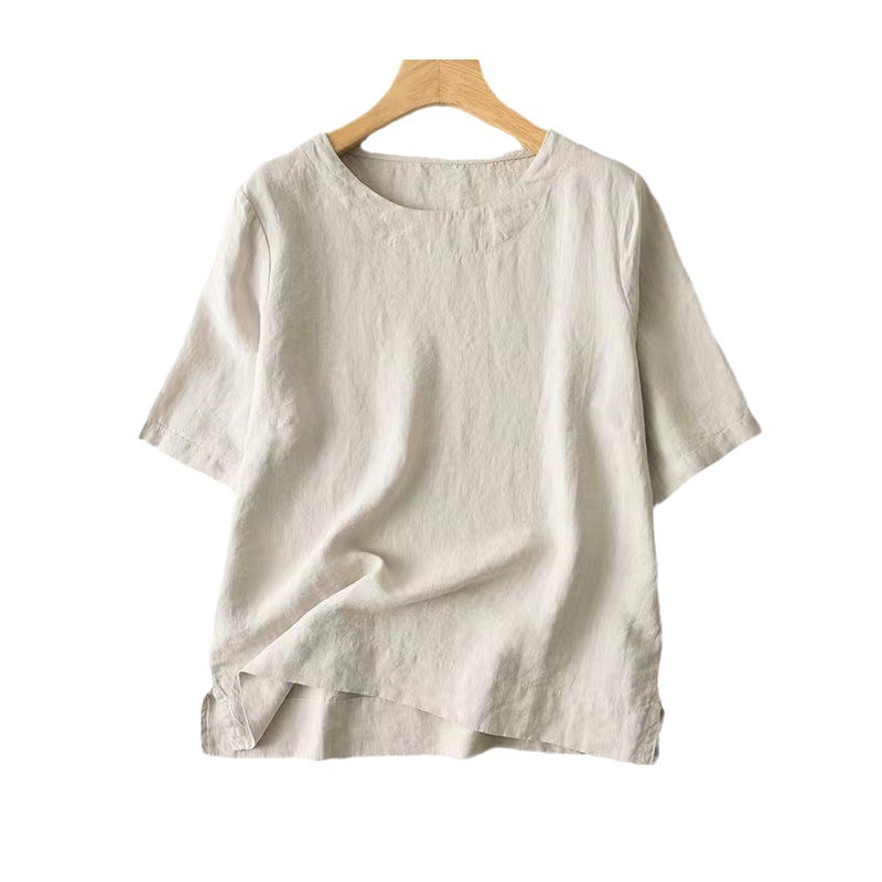 Ženski ljetni T‑shirt s umjetničkim retro dizajnom, višebojni, opuštenog kroja, kratki rukavi, okrugli izrez