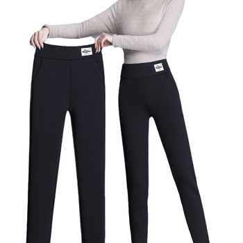 Леггинси от фалшива агнешка вълна, полиестер 95%, средна дебелина, стегнат силует