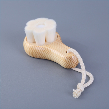 Βούρτσα καθαρισμού προσώπου με ξύλινη λαβή, χειροποίητη, για βαθύ καθαρισμό των πόρων