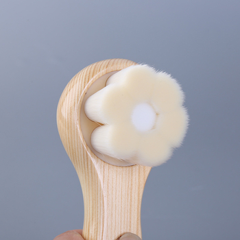 Βούρτσα καθαρισμού προσώπου με ξύλινη λαβή, χειροποίητη, για βαθύ καθαρισμό των πόρων