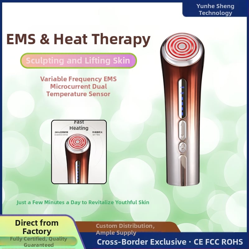 Συσκευή προσώπου με ραδιοσυχνοτήτες, υπερηχοτικό καθαρισμό, θεραπεία με κόκκινο φως και μασάζ EMS μικρορεύματος — IPX6 αδιάβροχη, φορητή