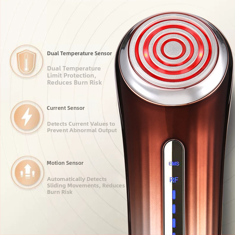 Veido odos priežiūros įrenginys su radijo dažnio terapija, ultragarsu, raudonosios šviesos terapija ir EMS mikro srovės masažu – nešiojamas, IPX6 vandeniui atsparus