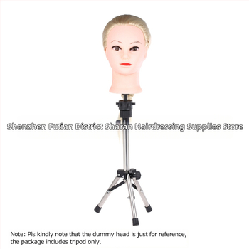 Κεφαλή πρακτικής κομμωτικής με τρίγωνική στήριξη, ανοξείδωτη κατασκευή, μοντέλο D002, βάση δαπέδου