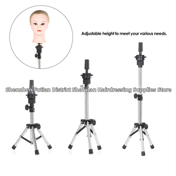 Κεφαλή πρακτικής κομμωτικής με τρίγωνική στήριξη, ανοξείδωτη κατασκευή, μοντέλο D002, βάση δαπέδου