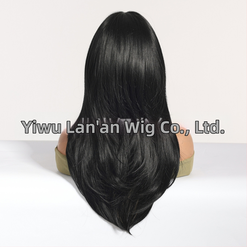 Emmor LC2068-8 дълга къдрава перука с осемсимволен бретон, високотемпературно влакно, механично обработена конструкция, подходяща за боядисване, пълен капак