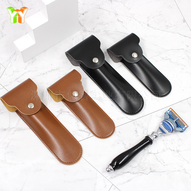 Kézi borotva PU bőr tokkal, vintage tároló, 1 penge, 600 darabos csomag