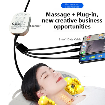 Масажор за врата и тяло с 6+ глави, ябълковидна форма, зони на приложение: врата, гръб, талия, ханш и крака, 3-ри режим, механичен масаж