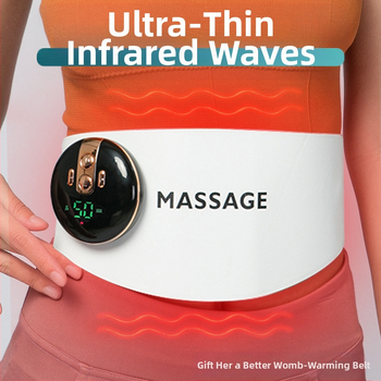 EMS нагряващ пояс за масаж с светлинна терапия, батериен, модел N10, 4 нива температура до 50°C