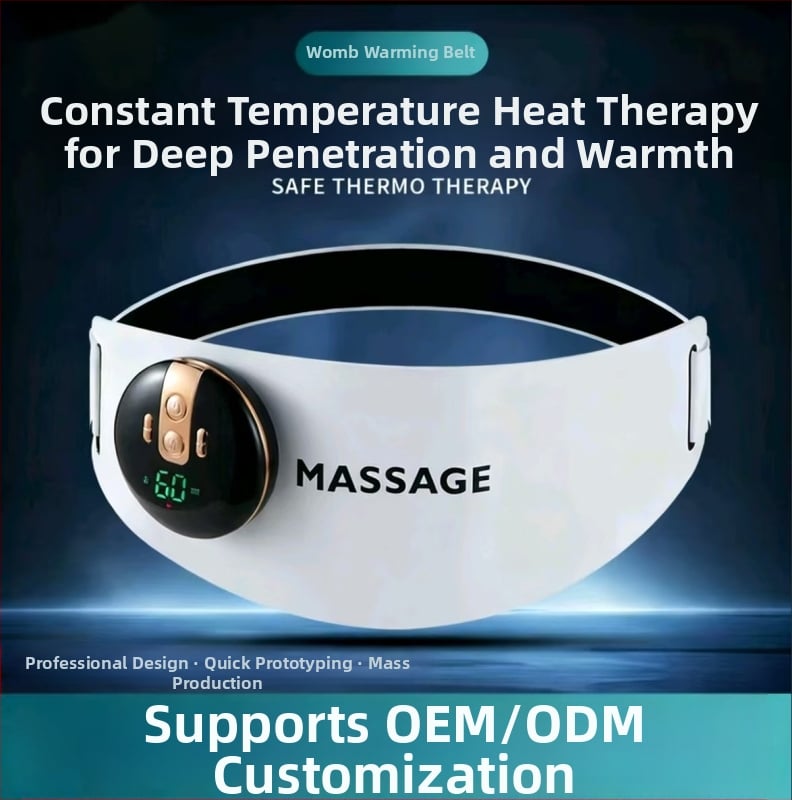 EMS šildantis diržas su masažu šviesos terapija, su bateriniu maitinimu, modelis N10, 4 temperatūros lygiai iki 50°C