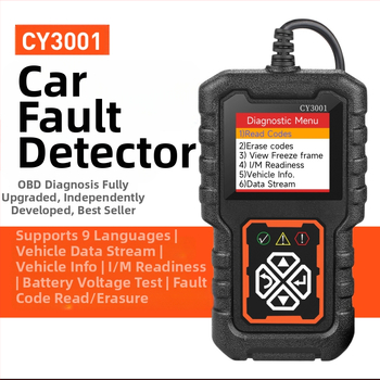 CY3001 OBD II automobiļu bojājumu diagnostikas iekārta, spriegums 9-16V, darba temperatūra -40 līdz 65 °C