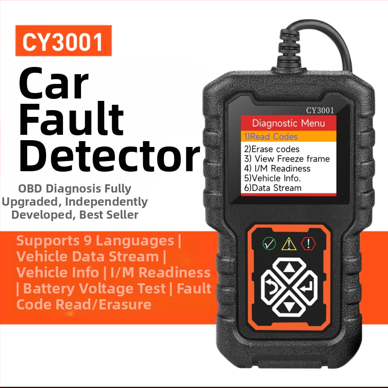 CY3001 OBD II automobiļu bojājumu diagnostikas iekārta, spriegums 9-16V, darba temperatūra -40 līdz 65 °C