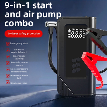 Φορητή αντλία αέρα αυτοκινήτου, ασύρματη, με ψηφιακή οθόνη, φωτισμό και φόρτιση USB — 14.8V, έως 80W, 30 L/min