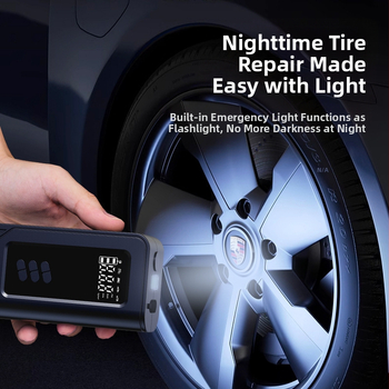 Φορητή αντλία αέρα αυτοκινήτου, ασύρματη, με ψηφιακή οθόνη, φωτισμό και φόρτιση USB — 14.8V, έως 80W, 30 L/min