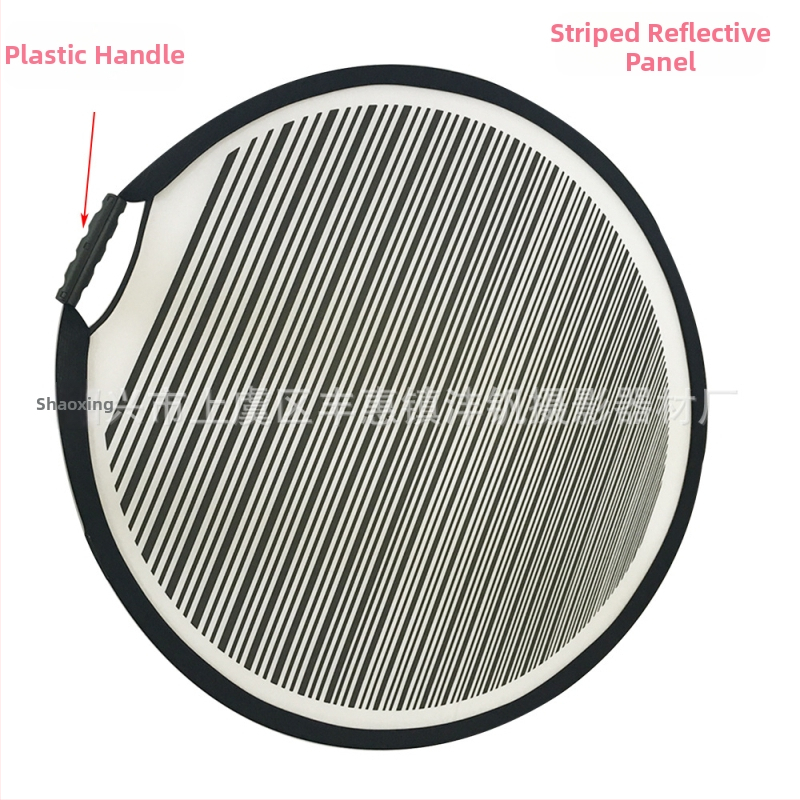 Svītru atstarotā plāksne fotogrāfijām – salokāma, pārnēsājama ar maigās gaismas difūzijas paneli, karainu rakstu