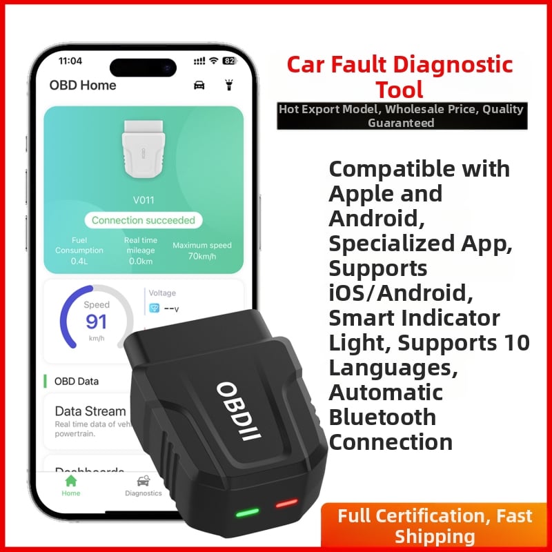 OBD2 σαρωτής αυτοκινήτων για διάγνωση βλαβών, V011, συμβατός με ELM327, 9-15V, 0-50°C, για OBD2