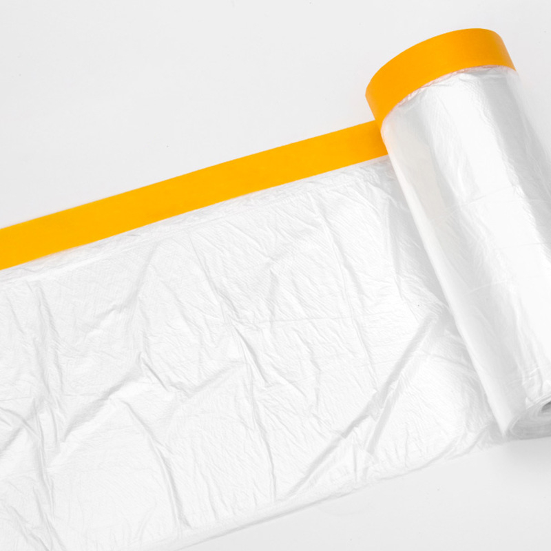 Film de mascare PE cu suport de hârtie, pentru vopsire auto și decor interior, adeziv pe bază de apă, vâscozitate înaltă, tambur din hârtie