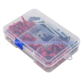 Σετ βιδών για φέρινγκ μοτοσικλέτας και παρμπρίζ, μοντέλο V02, μάρκα Gu Fuyou, 177 τεμάχια, συμβατό με γενικά μοντέλα.