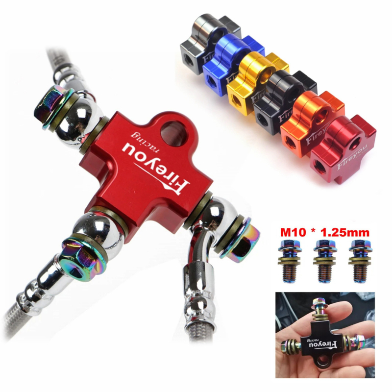 Creative Oilhose-3-Way adaptor pentru conducta de ulei a sistemului de frână al motocicletei, universal