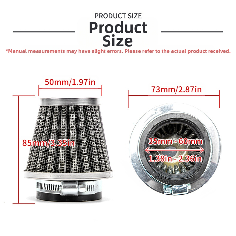 Мотоциклетен въздушен филтър L1 с гъбоподобна глава – JBL, алуминиева мрежа, нетъкан текстил, гумено уплътнение