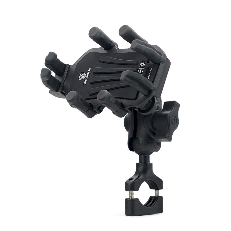 Suport pentru telefon din aluminiu cu amortizare, model CS-1990A1, compatibil cu motociclete, vehicule electrice, biciclete și tricicluri