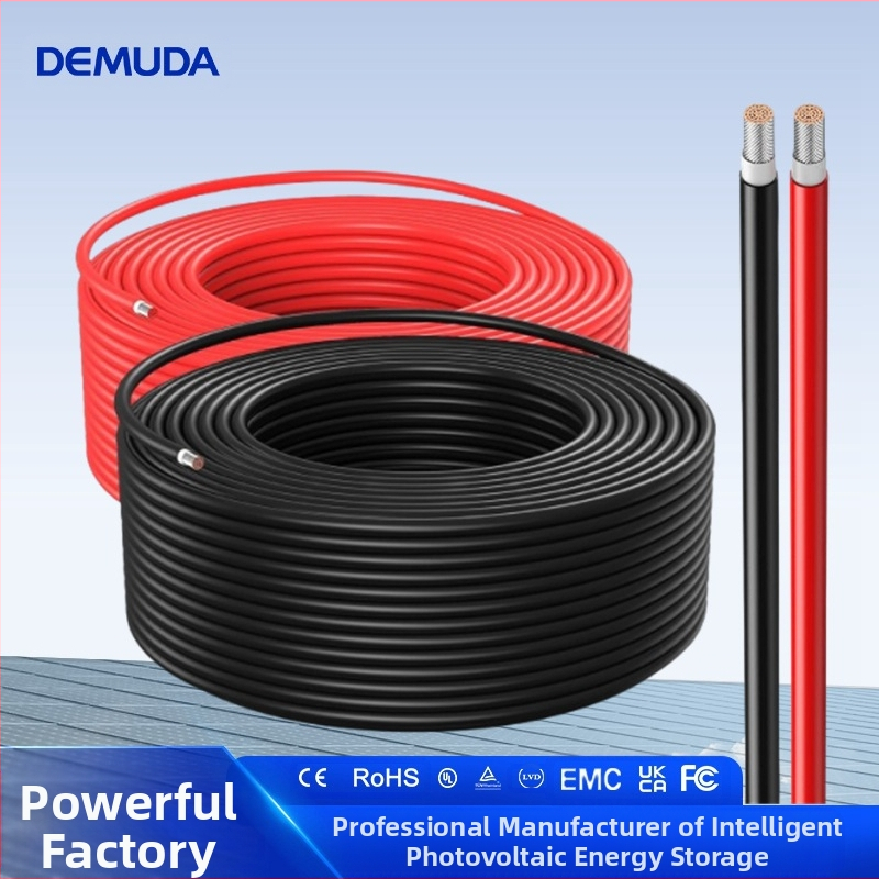 Fotovoltinis DC kabelis saulės jėgainėms, aukštos grynumo varinis laidininkas, skerspjūvis 2,5–35 mm², PV1-F dvigubo apvalkalo izoliacija, CE ir 3C sertifikuotas