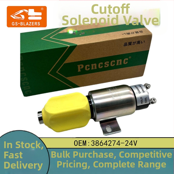 JGS 24V elektromagnētiskais vārsts liesmas dzēšanai, 3864274, piemērots ekskavatoram R225-7