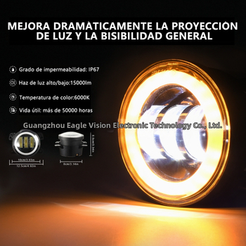 LED φανάρι ομίχλης για Jeep Wrangler εκτός δρόμου SUV με αλουμινένιο περίβλημα, 6000K θερμοκρασία χρώματος, ανακλαστικό κύπελλο, 0.75 A ρεύμα