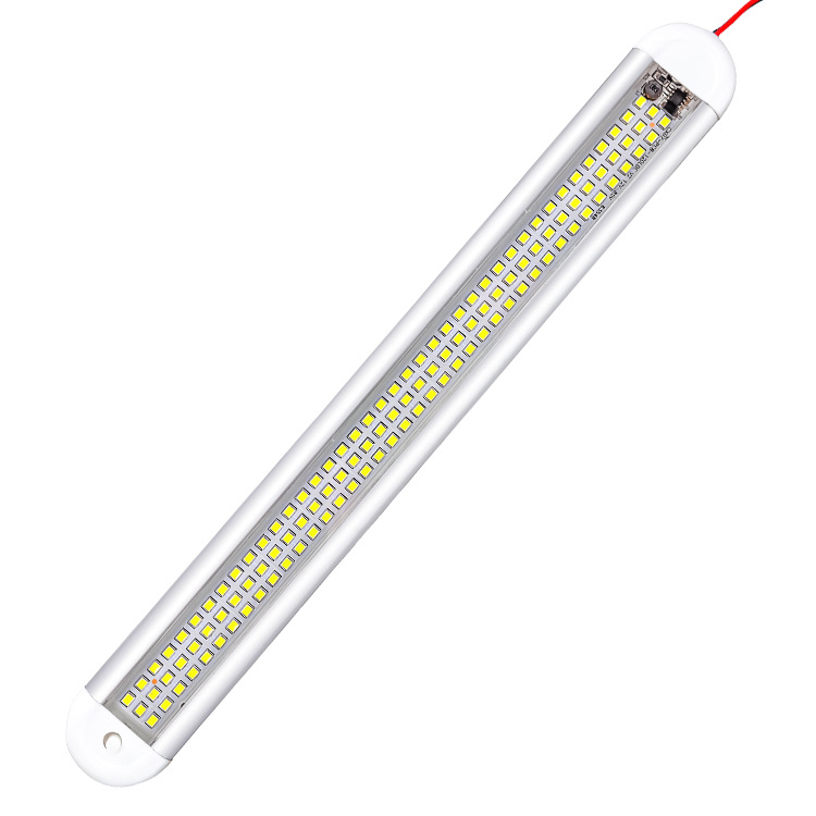 LM-3385 LED iekšējā kabīnes gaisma, 120 LED, 12-85V, alumīnija korpuss ar četrām izliektām virsmām