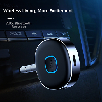 J33 Bluetooth imtuvas automobiliui AUX, laisvų rankų garso keitiklis, Bluetooth 5.0, 3,5 mm sąsaja, plug‑and‑play su išorine maitinimo šaltiniu