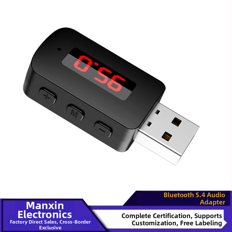 Bluetooth 5.4 USB garso imtuvą-siuntėjas MX-M10 automobiliui, Plug-and-Play, 100 Mbps, veikimo spindulys 10 m