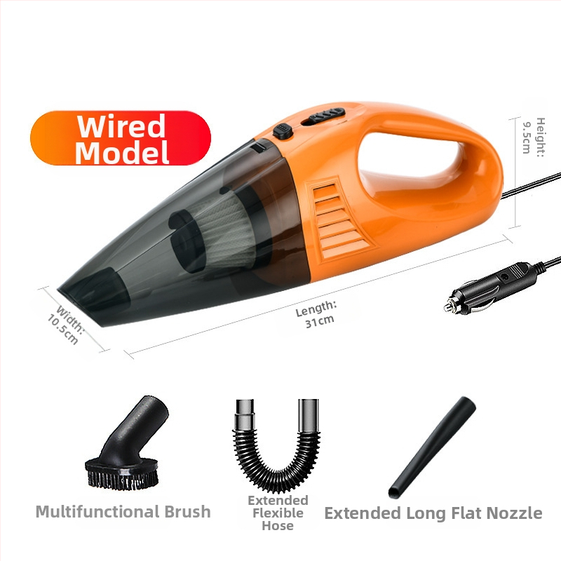 Autó mini kézi porszívó, 12V, 3500Pa, hordozható nedves-száraz tisztítás