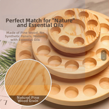 Βάση επίδειξης αιθέριων ελαίων, 39 θήκες, περιστρεφόμενη 360°, τριών επιπέδων ξύλινο επιτραπέζιο οργανωτής Runner