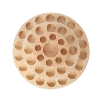 Βάση επίδειξης αιθέριων ελαίων, 39 θήκες, περιστρεφόμενη 360°, τριών επιπέδων ξύλινο επιτραπέζιο οργανωτής Runner